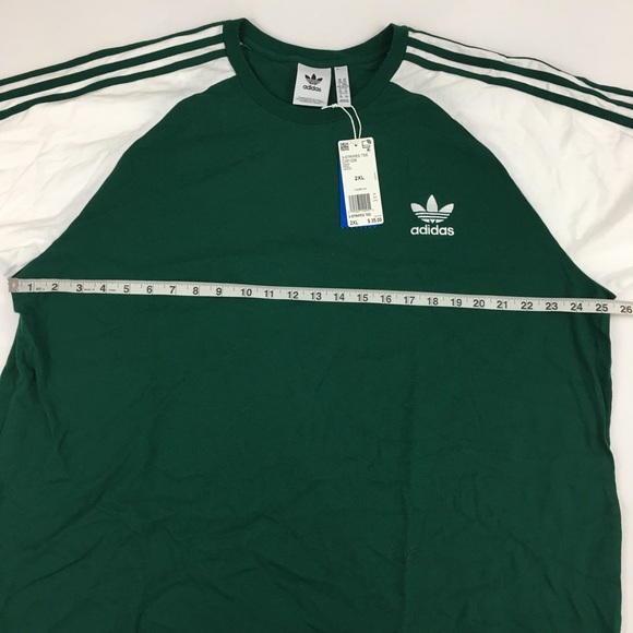 Adidas Men’s 2XL plus green white 3 stripes shirt - Picture 6 of 8